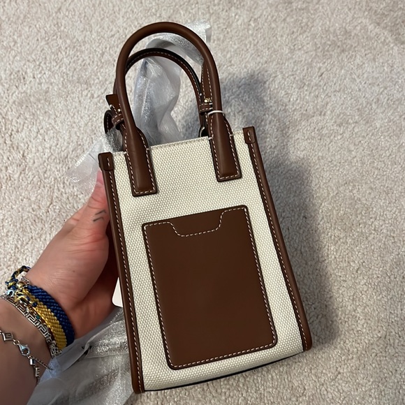 Burberry TB leather canvas phone tote - Picture 10 of 11